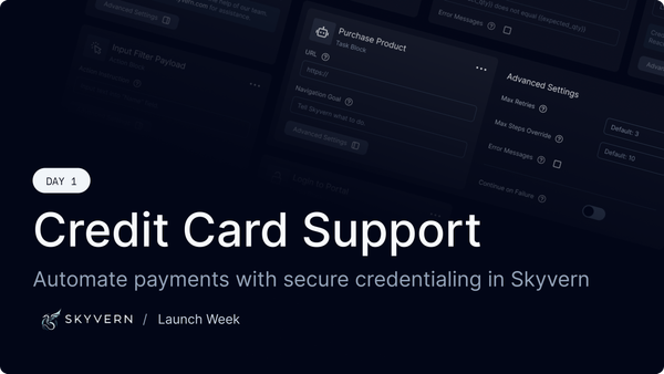Surprise Launch Day 1: Credit Card Support